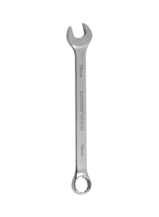 GEEPAS 19mm Combination Spanner - Open and Box End Spanner Wrench | Chrome Vanadium Spanner Wrenches Repair Tools | Ideal for Bike, Bicycle, Electric Vehicle, Automobile maintenance & More Silver 24.8x3.92x1.14cm - Image 1