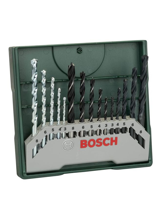BOSCH 15-Piece X Line Drill Bit Set Silver/Black - Image 1