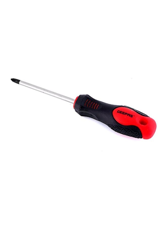 GEEPAS - Precision Screwdriver - Erogonomic Lightweight Containing One Phillips Screwdriver with Cgrome Plated Tip, Soft Grip Rubber Insulated Handle | Ideal for DIYers, Technicians, Electrician, & More Bi-colored Black/Red/Silver 100mm - Image 1