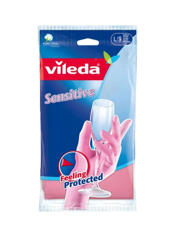 Vileda - Sensitive Reusable Glove Pink L - Image 1