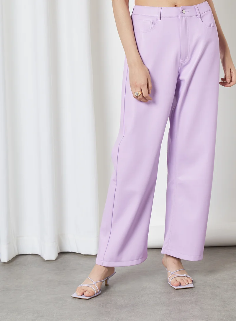 NA-KD High Waist PU Pants