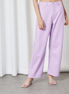 NA-KD High Waist PU Pants Lilac  - Image 1