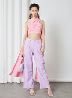 NA-KD High Waist PU Pants Lilac  - Image 3