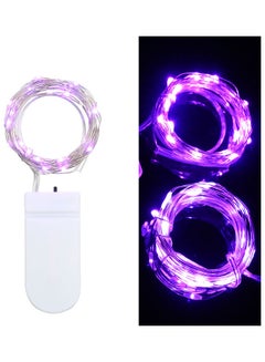 Generic 20 LED Fairy Copper Wire String Battery Operated Light Strip Set Purple  - Image 1