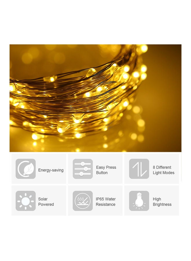 Generic - 200-LEDs Solar Powered Copper Wire Fairy String Light Warm White 20meter - Image 1