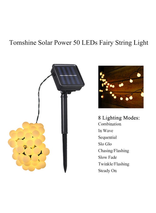 Tomshine Solar Powered 50 LEDs Ball String Light Set Warm White - Image 1