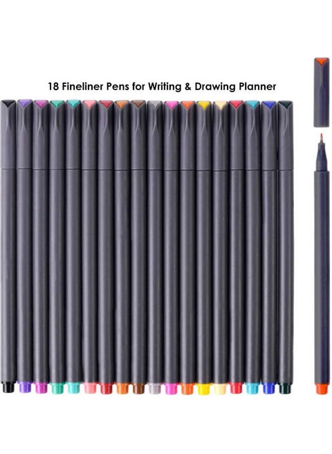 18-Piece Fineliner Pen Set Multicolour
