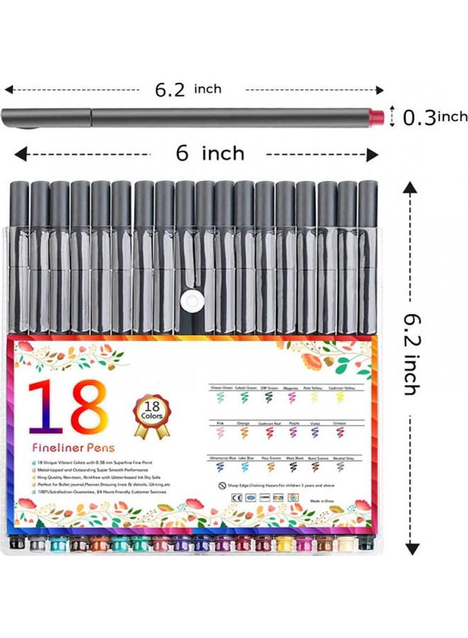 AIWANTO 18-Piece Journal Planner Pens Multicolour  - Image 3