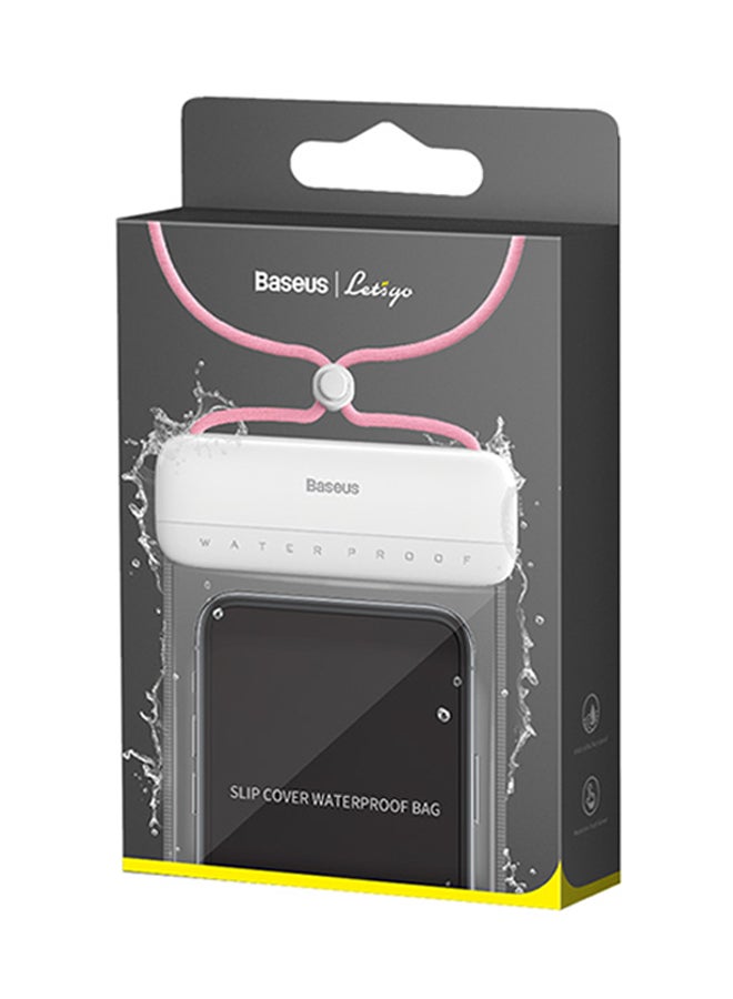 Baseus - Universal Waterproof Case Cell Phone Pouch Dry Bag Compatible with iPhone 13 Pro Mini, iPhone 12 11 X XR XS, Samsung Galaxy S21 S20 all 4.0-7.2'' Phone White/Pink - Image 1
