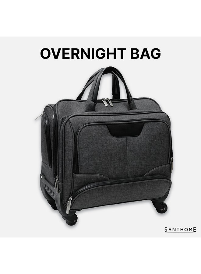 SANTHOME Softside Cabin Luggage Trolley Black  - Image 2