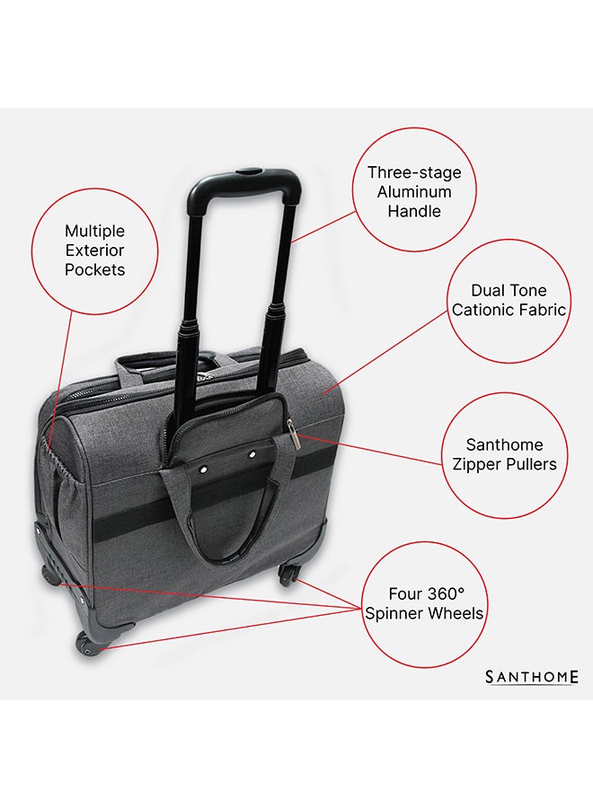SANTHOME Softside Cabin Luggage Trolley Black  - Image 3