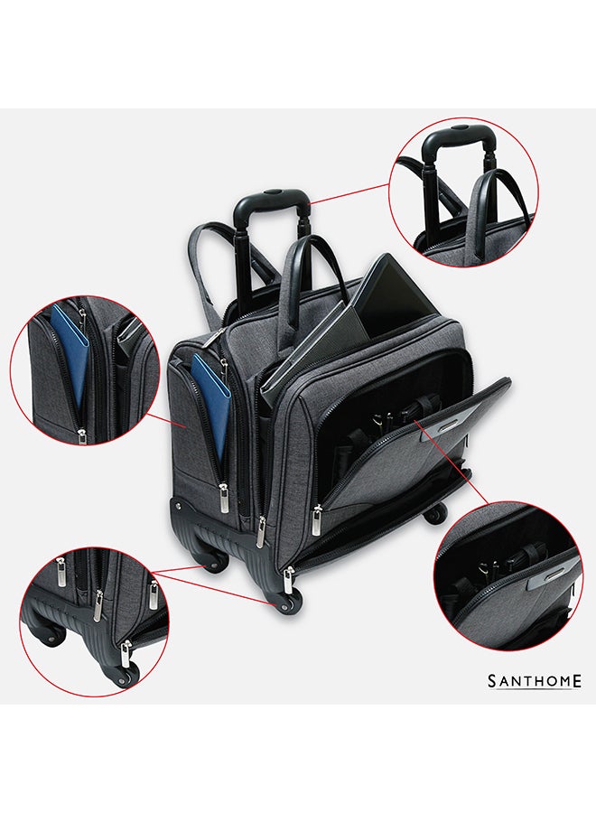 SANTHOME Softside Cabin Luggage Trolley Black  - Image 5