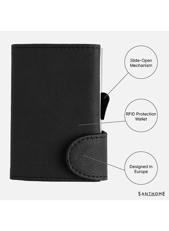 SANTHOME Leather RFID Protection Wallet Black  - Image 2