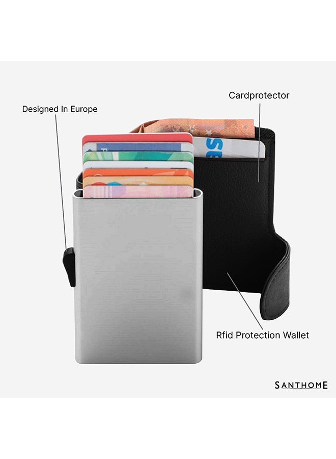 SANTHOME Leather RFID Protection Wallet Black  - Image 3