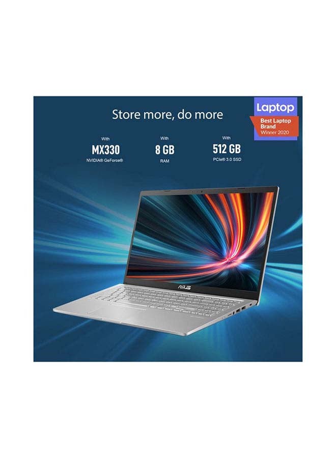 أسوس - لابتوب 15 X515EP-EJ023T بشاشة مقاس 15.6 بوصة بدقة كاملة الوضوح ومعالج كور i7-1165G7 وذاكرة رام سعة 8 جيجابايت ومحرك أقراص SSD سعة 512 جيجابايت وبطاقة رسومات إنفيديا جيفورس MX330 سعة 2 جيجابايت الإنجليزية/العربية فضي - Image 1
