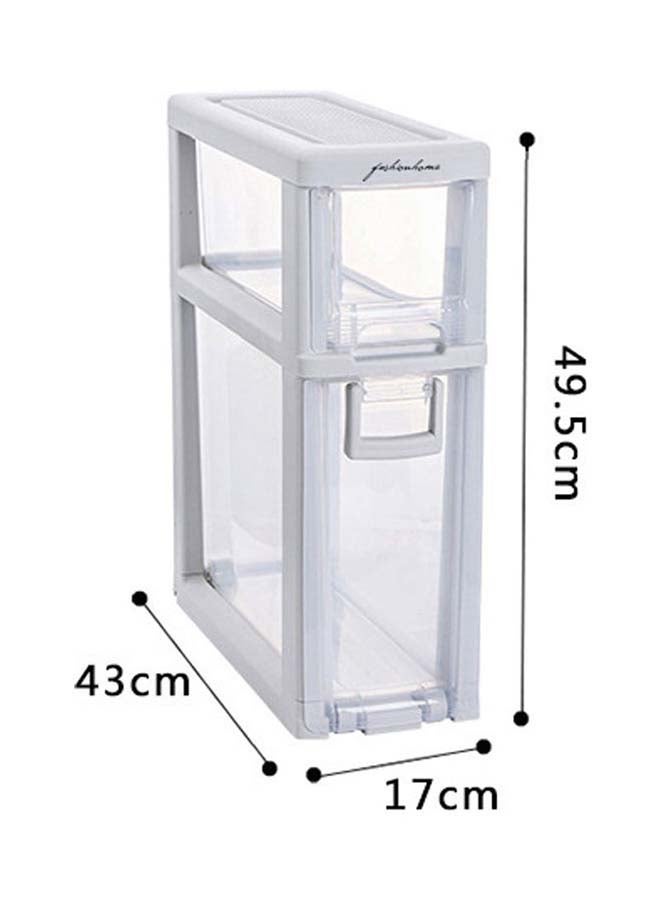 fashionhome Multi Layered Adjustable Storage Box White 17x43x49cm - Image 2