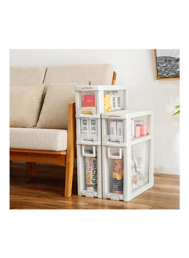 fashionhome Multi Layered Adjustable Storage Box White 17x43x49cm - Image 3