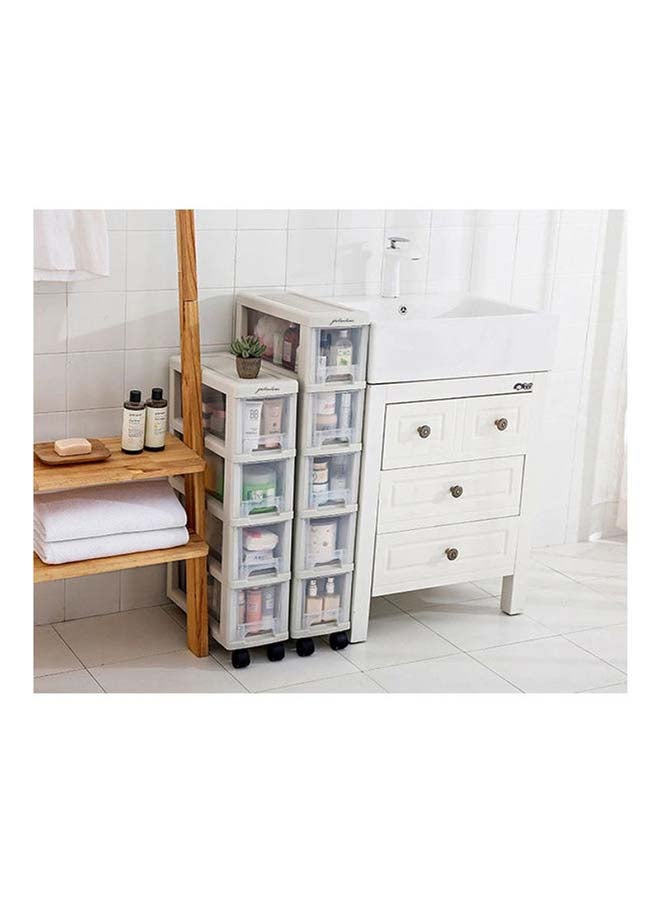 fashionhome Multi Layered Adjustable Storage Box White 17x43x49cm - Image 4