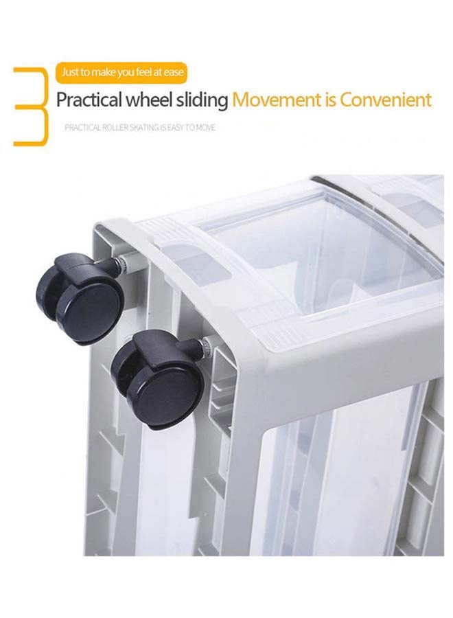 fashionhome Multi Layered Adjustable Storage Box White 17x43x49cm - Image 5