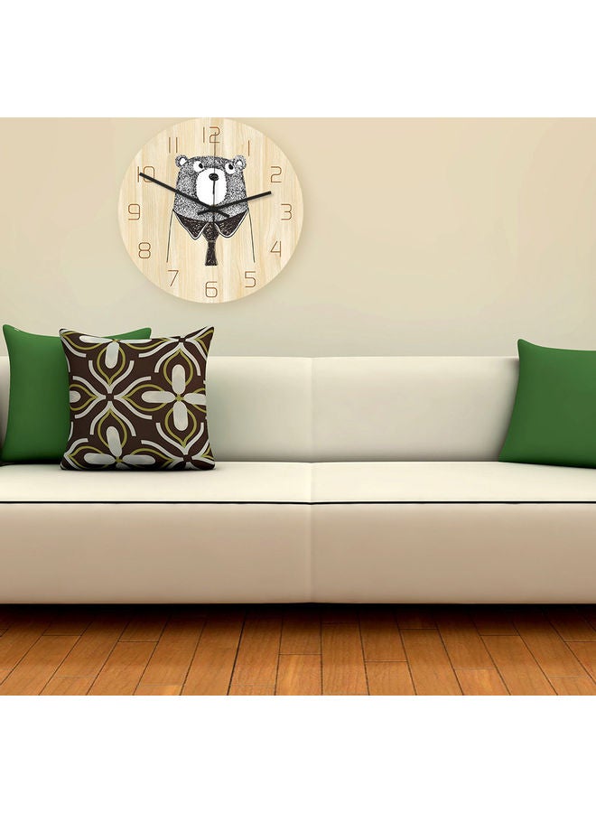 Mori Series Grizzly Bear Cartoon Wall Clock Beige/Black  - Image 2
