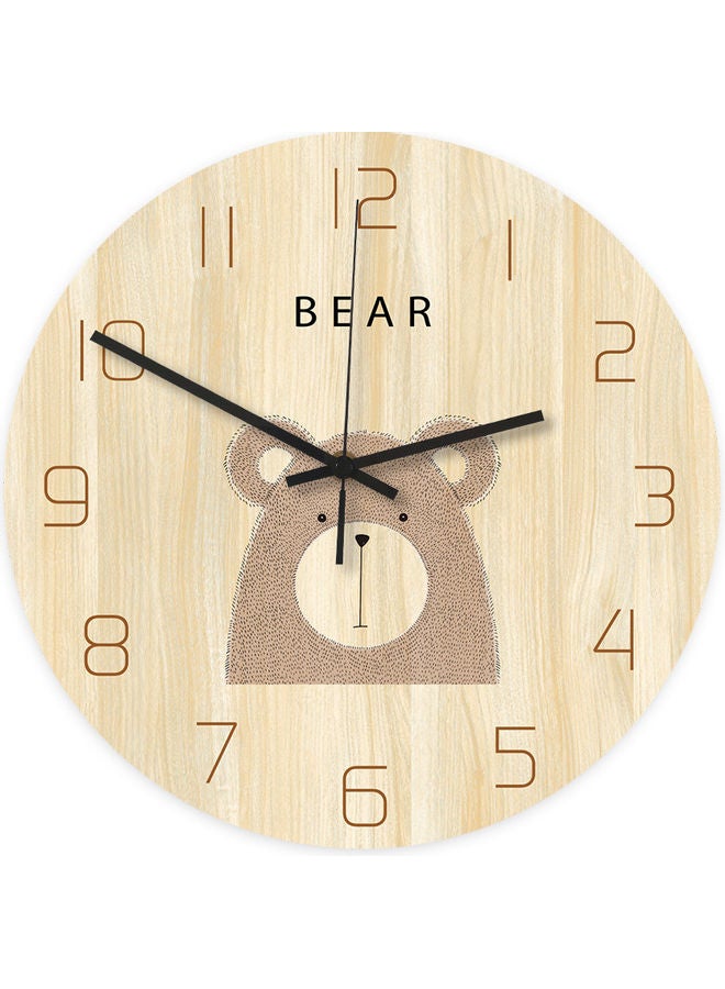 Nordic Style Cartoon Wall Clock Beige/Brown  - Image 1