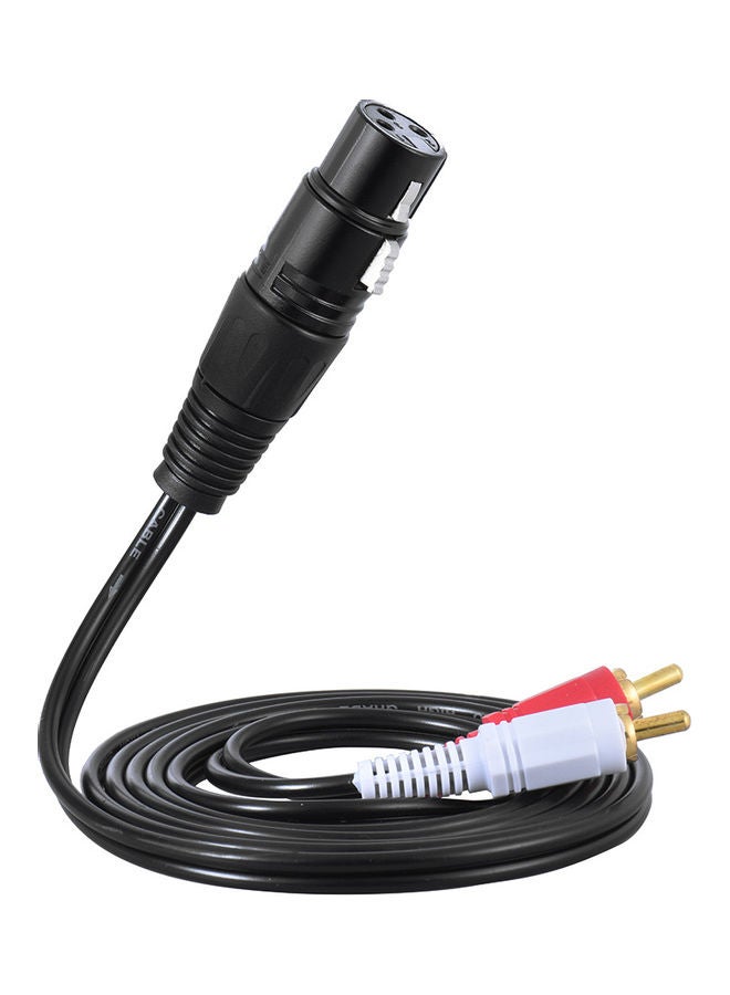 Generic 1 XLR Female to 2 RCA Male Plug with Audio Splitter Patch Y Cable Cord  - Image 1