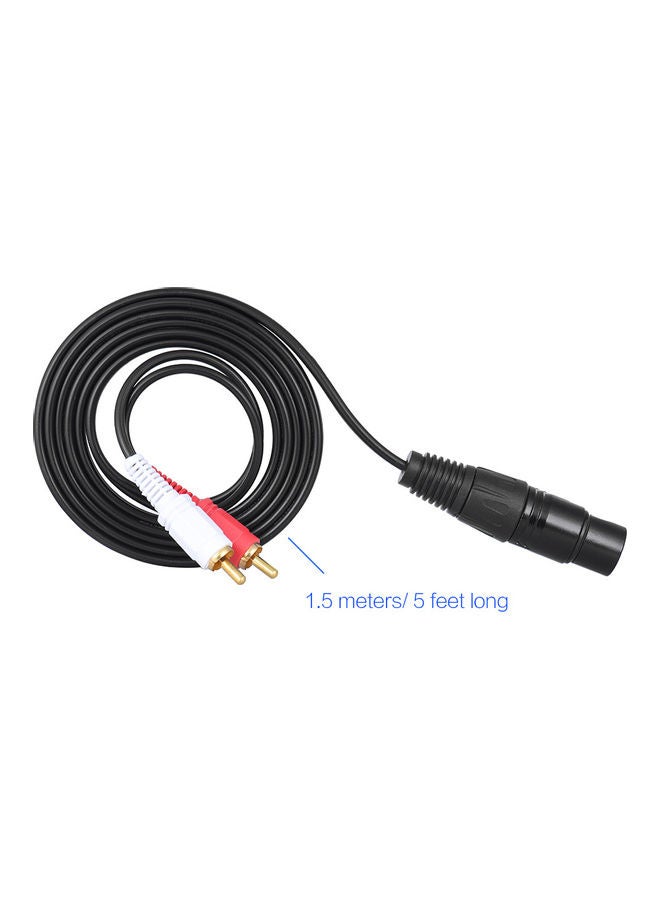 Generic 1 XLR Female to 2 RCA Male Plug with Audio Splitter Patch Y Cable Cord  - Image 2