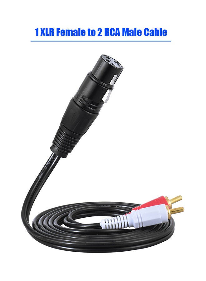 Generic 1 XLR Female to 2 RCA Male Plug with Audio Splitter Patch Y Cable Cord  - Image 3