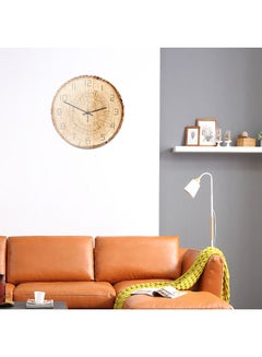 ماركة غير محددة ساعة حائط بتصميم خشبي مبتكر بيج / بني  - Image 2