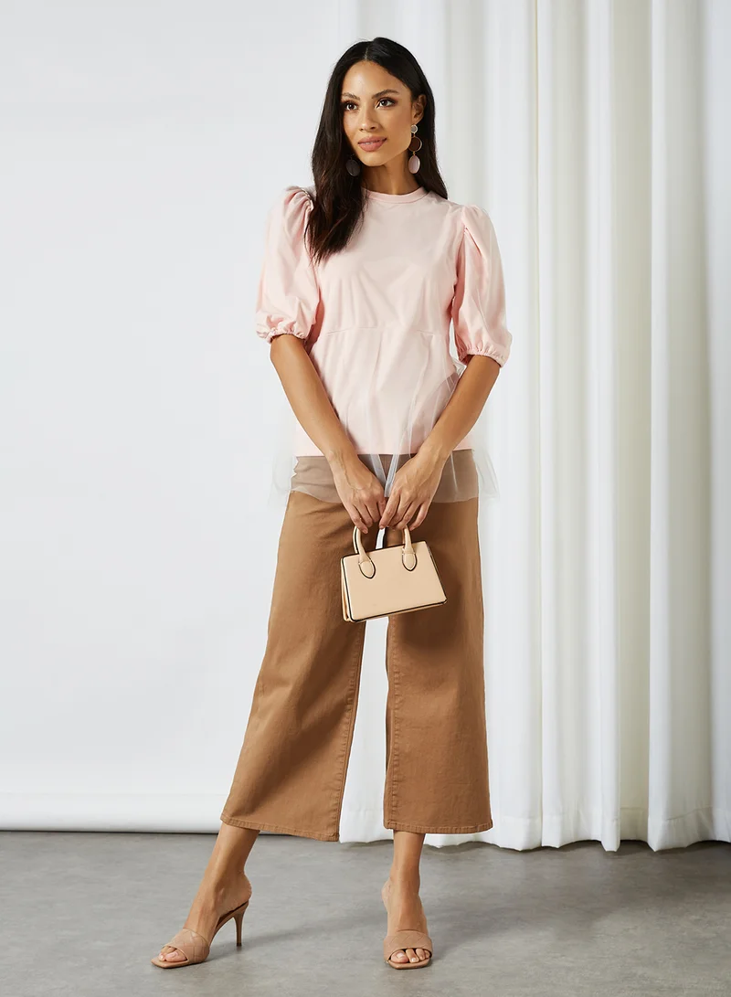 Aila Solid Design Double Layer Bottom Top Pink