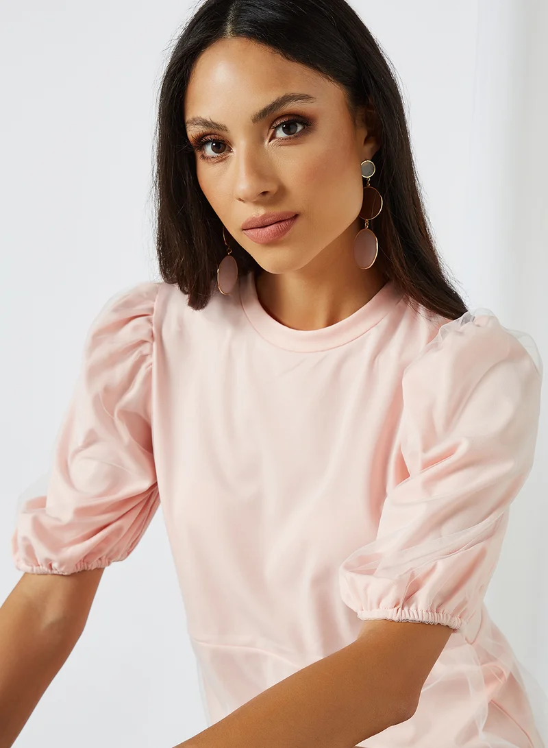 Aila Solid Design Double Layer Bottom Top Pink