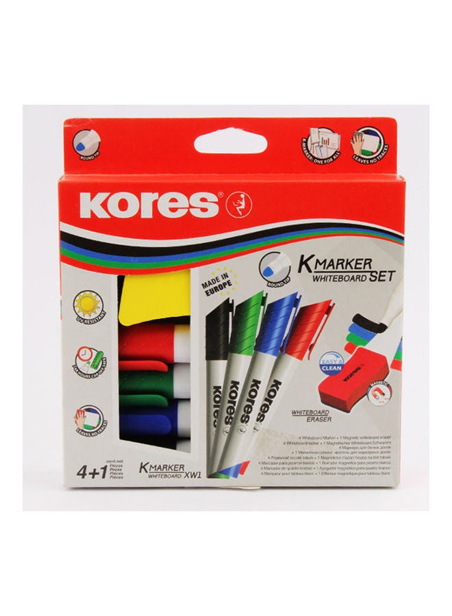 KORES K-MARKER  BOARD 4 PCS + ERASER SET NO.20863 Multicolour