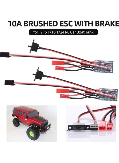 2-Piece 10A Brushed ESC Electronic Speed Controller Set
