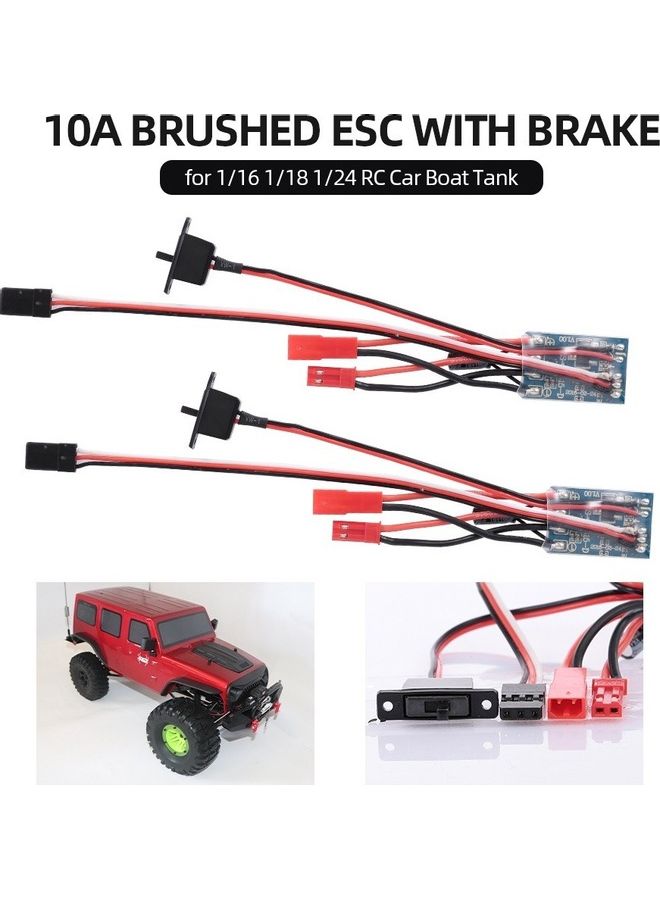 null - 2-Piece 10A Brushed ESC Electronic Speed Controller Set - Image 1