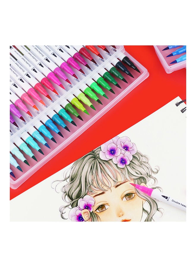 Generic 60-Piece Dual Tip Marker Pen Set Multicolour - Image 3