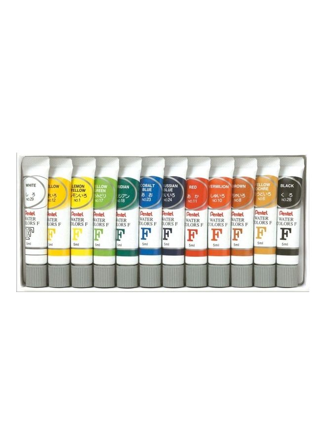 بنتل مجموعة أنابيب ألوان مائية مناسبة للأعمال الفنية مكونة من 12 قطعة متعدد الألوان - Image 2