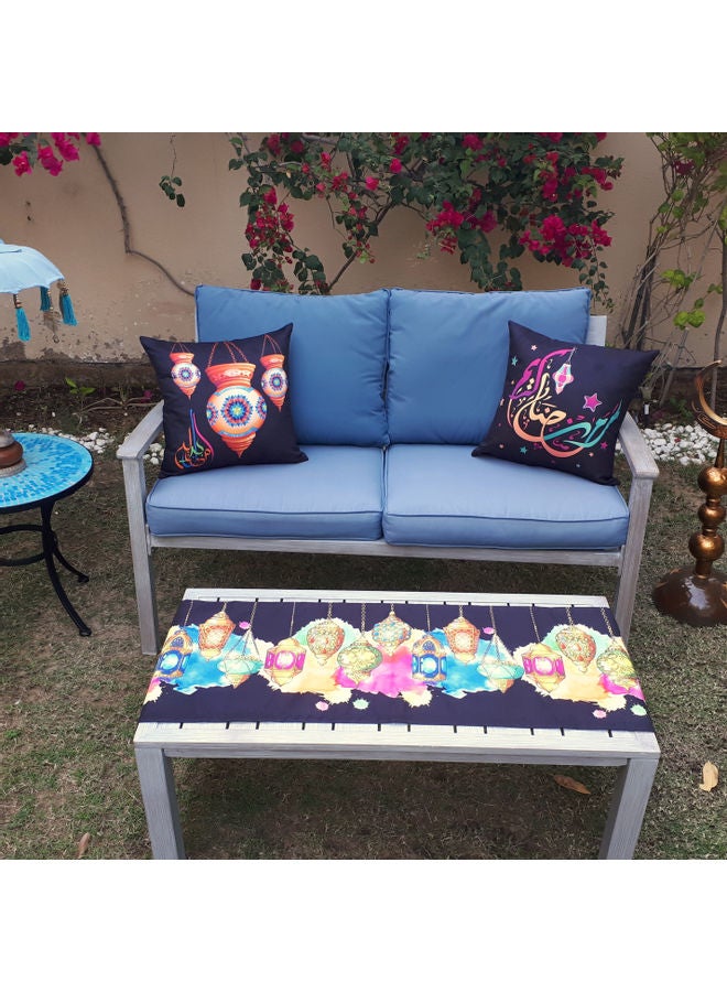 ألوان "غطاء وسادة ديكور بطبعة عبارة "Ramadan Kareem" مقاس 40x40 سم" متعدد الألوان 40 x 40سم - Image 4