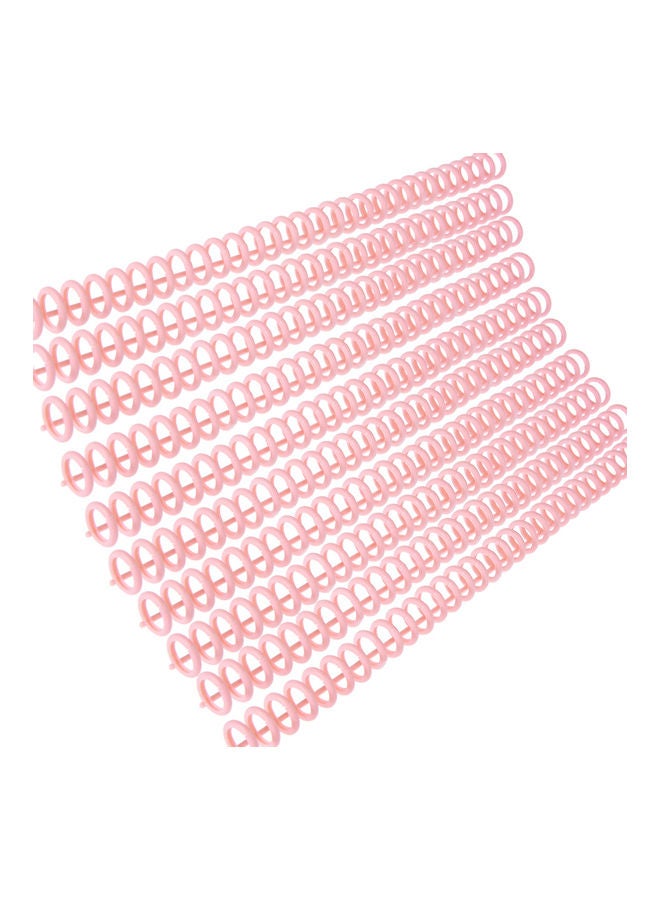 Generic 10-Piece Loose Leaf Binder Ring Set Pink 