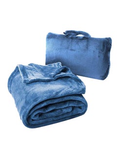 Cabeau Fold And Go Travel Blanket Polyester Royal Blue 31x10.20x22.80cm  - Image 1