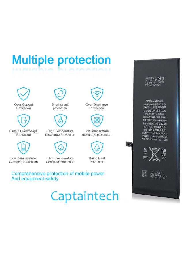 Captaintech - 2750.0 mAh Replacement Battery For Apple iPhone 6s Plus Black - Image 1