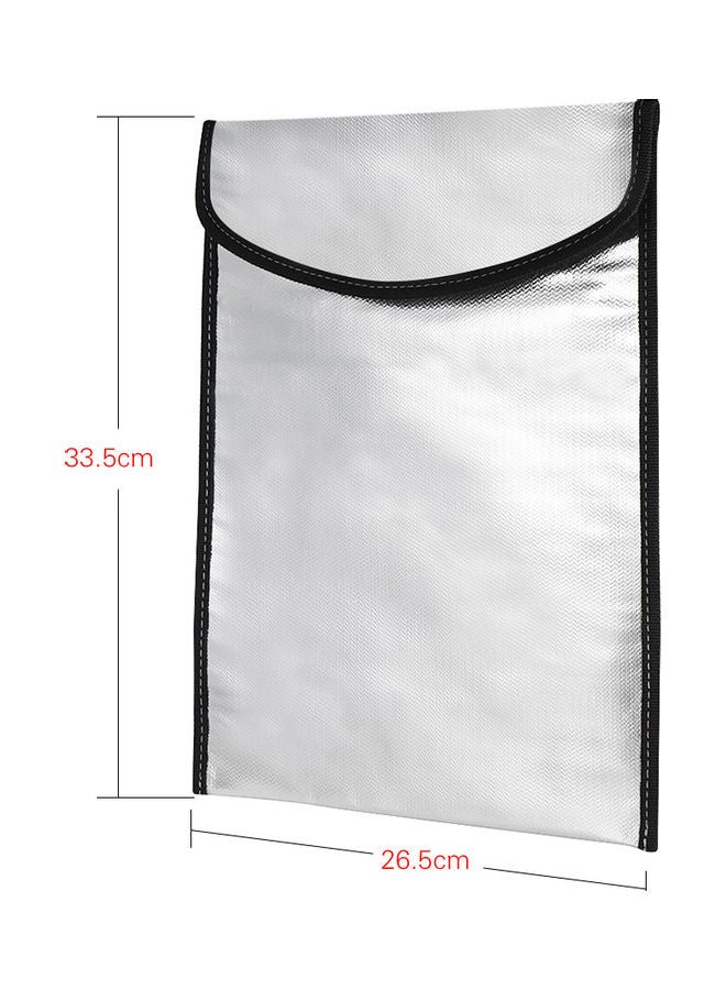 Generic Fireproof Document File Bag Silver  - Image 2