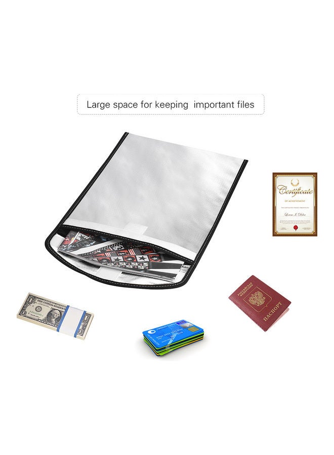 Generic Fireproof Document File Bag Silver  - Image 3