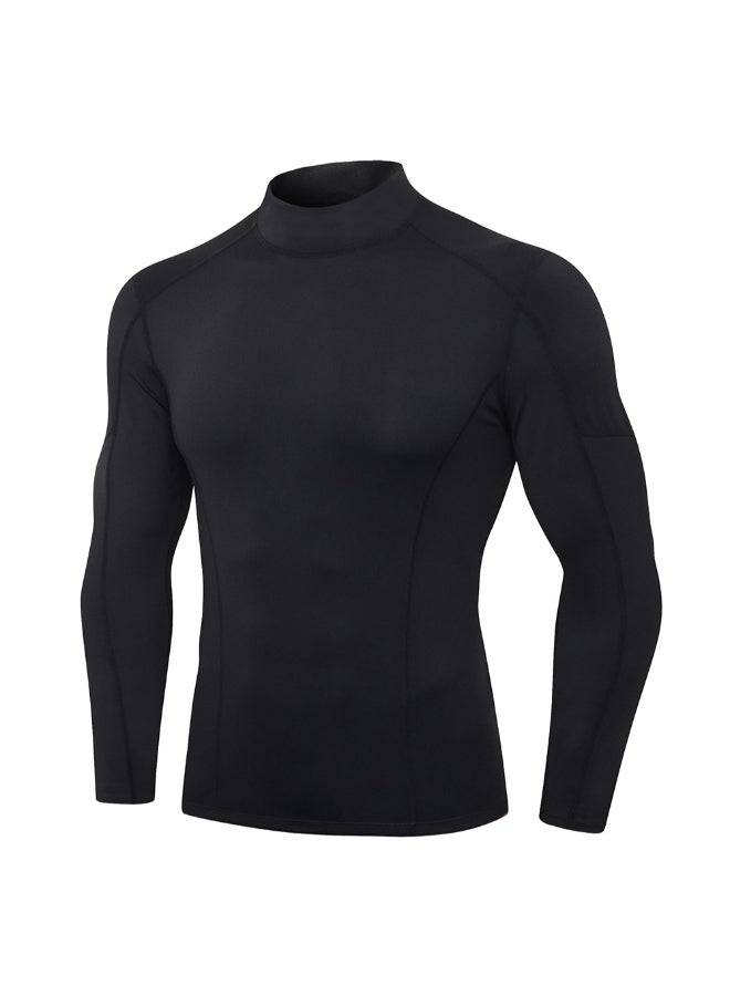 Performance Long Sleeved Sports T-Shirt Black - Image 1
