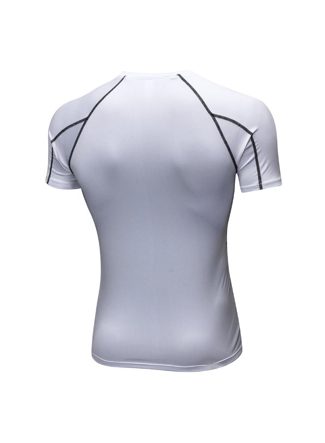 مجموعة تيشيرت رياضي ضاغط من 3 قطع أبيض/رمادي/أسود - Image 2