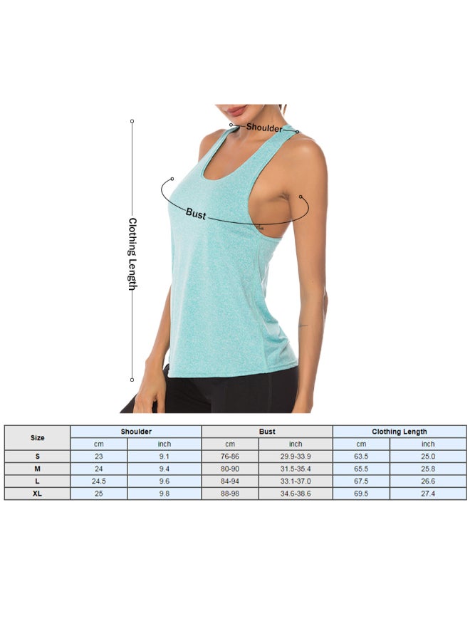 Generic - Racer Back Solid Sleeveless Tank Top Light Blue - Image 1