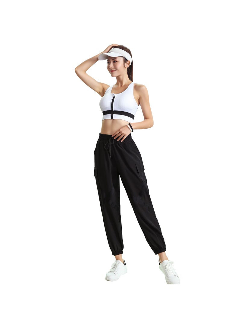 Baggy Criss-Cross Straps Cargo Pants Black  - Image 1