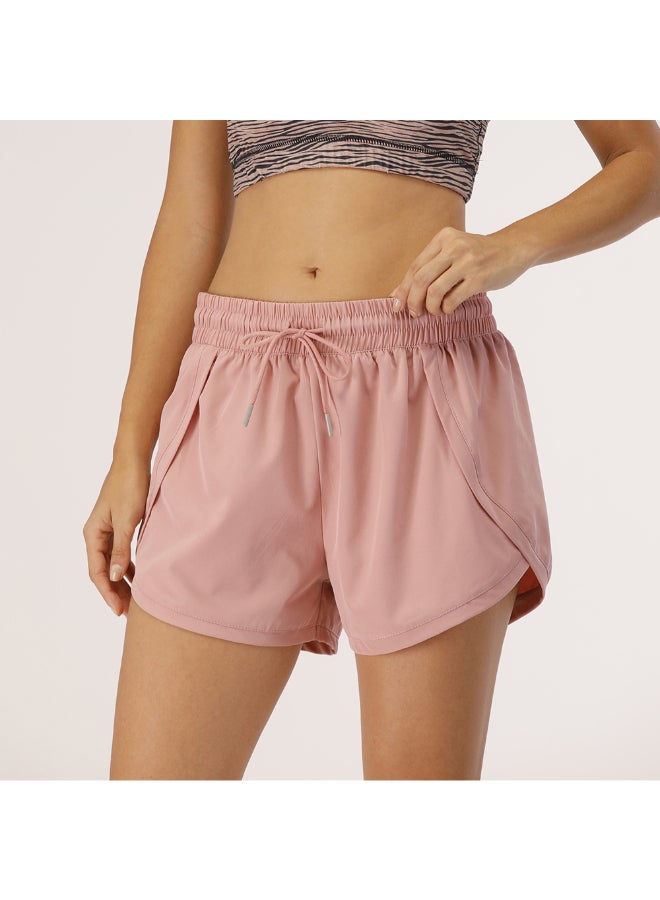 2-In-1 Sports Capris Shorts Pink - Image 1