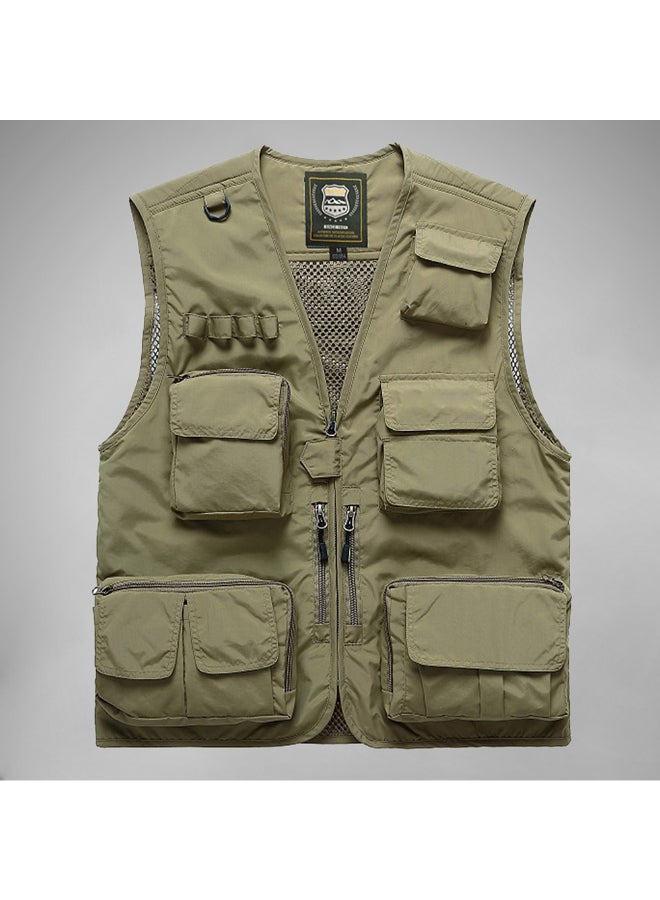 Camping Waistcoat Vest For Men Khaki - Image 1