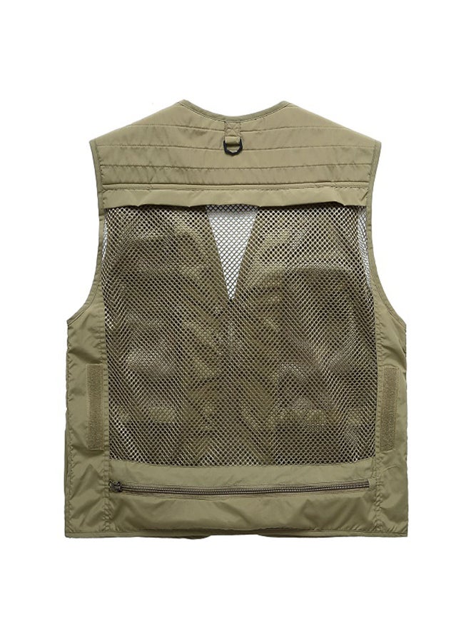 Camping Waistcoat Vest For Men Khaki - Image 2