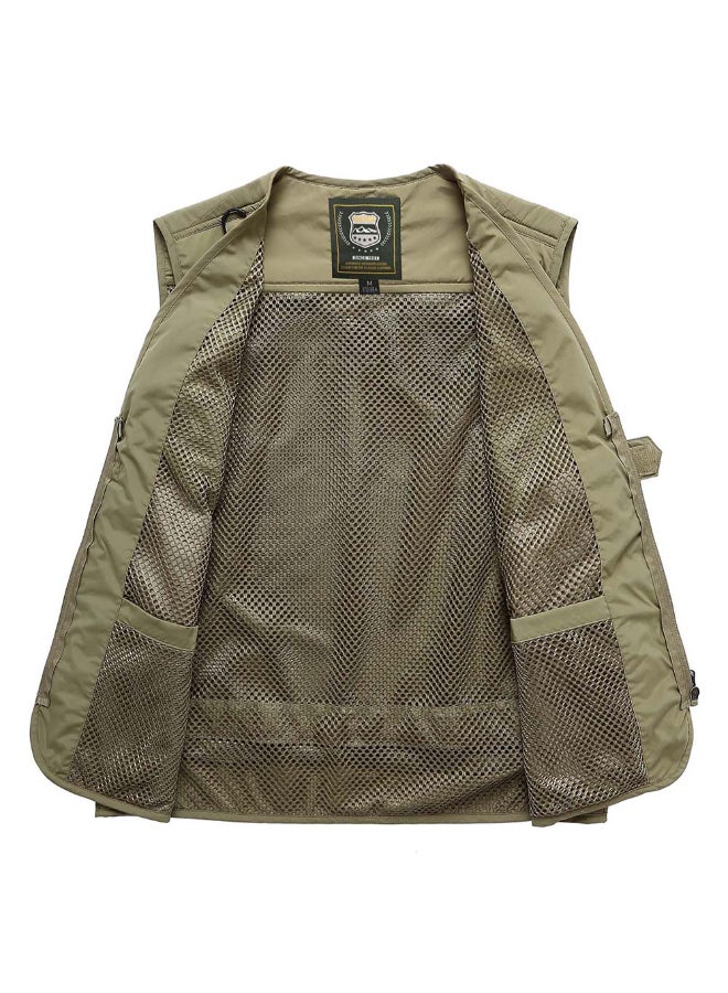 Camping Waistcoat Vest For Men Khaki - Image 4